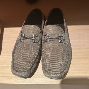 Salvatore Ferragamo Textured olive Loafers